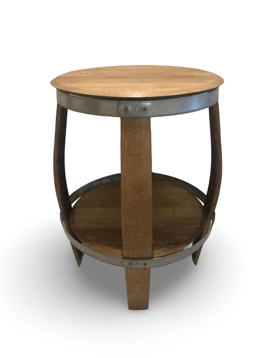 Round Barrel Bar Table With Shelf