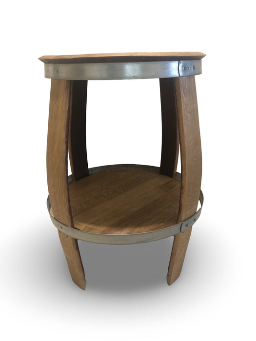Round Barrel Bar Table With Shelf