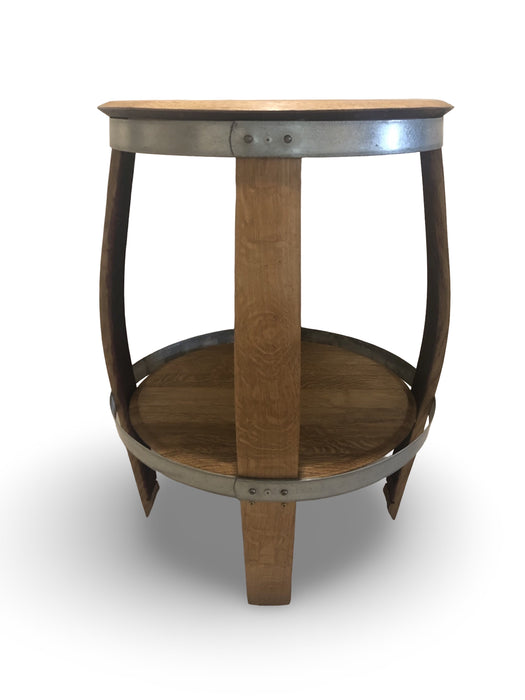 Round Barrel Bar Table With Shelf