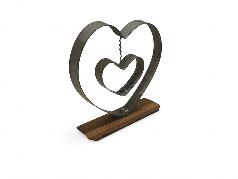 Barrel Hoop Double Love Heart With Stand