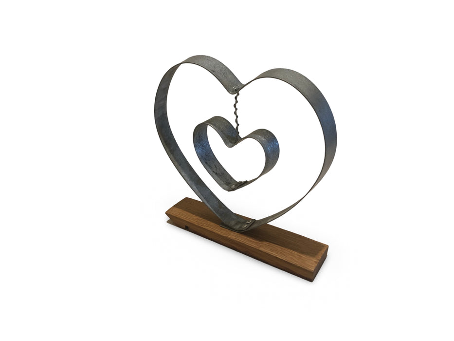 Barrel Hoop Double Love Heart With Stand