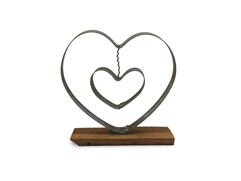 Barrel Hoop Double Love Heart With Stand