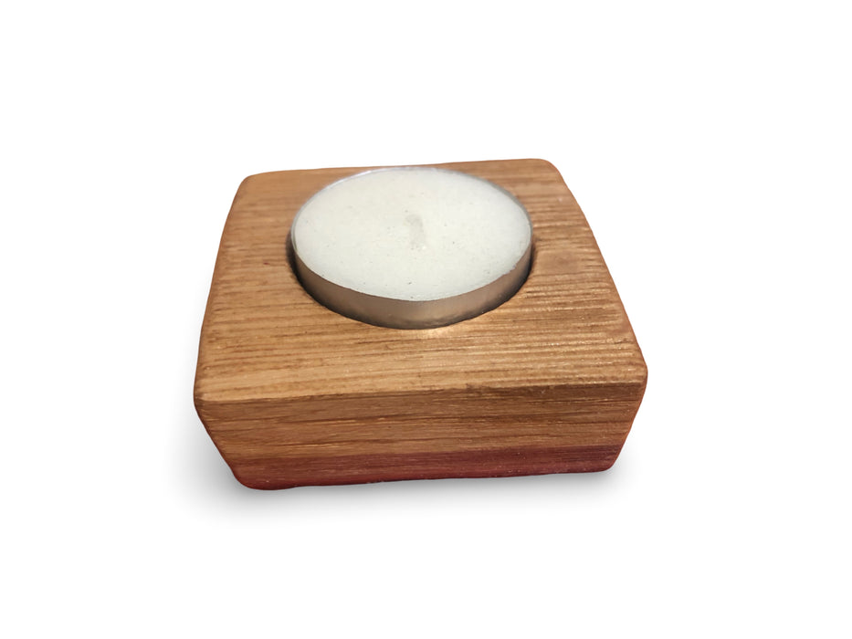 Square Barrel Stave Candle Holder