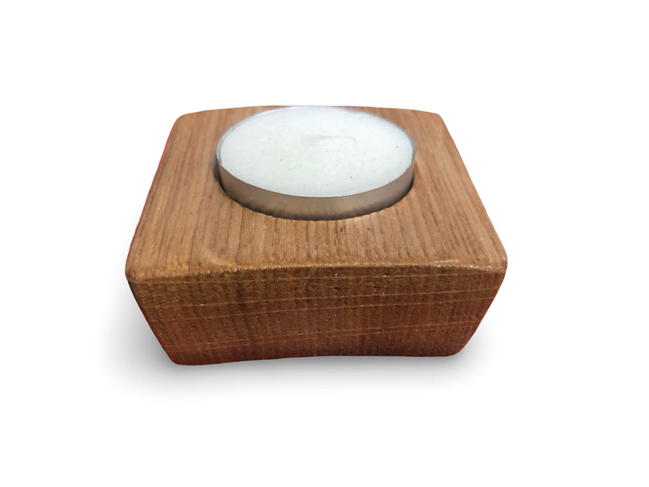 Square Barrel Stave Candle Holder