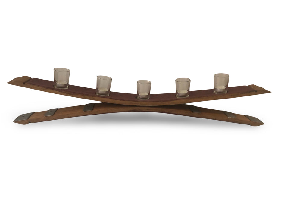 Barrel Stave Full Length Candle Holder With Stand