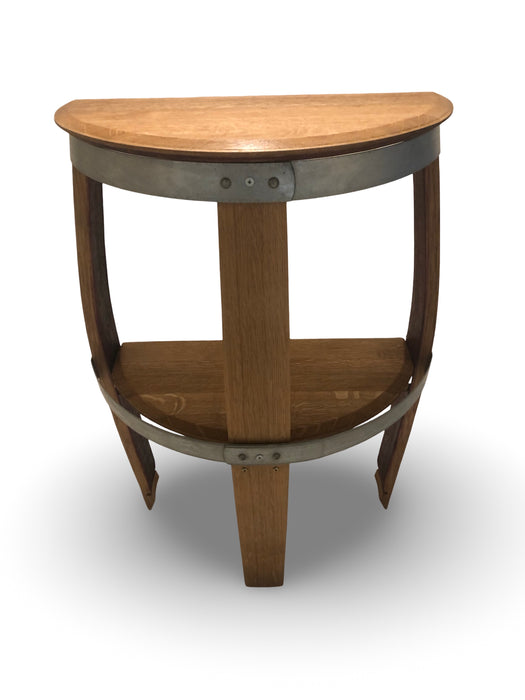 Half Round Barrel Wall Table With Shelf