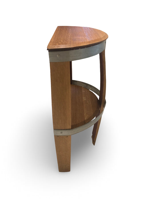 Half Round Barrel Wall Table With Shelf