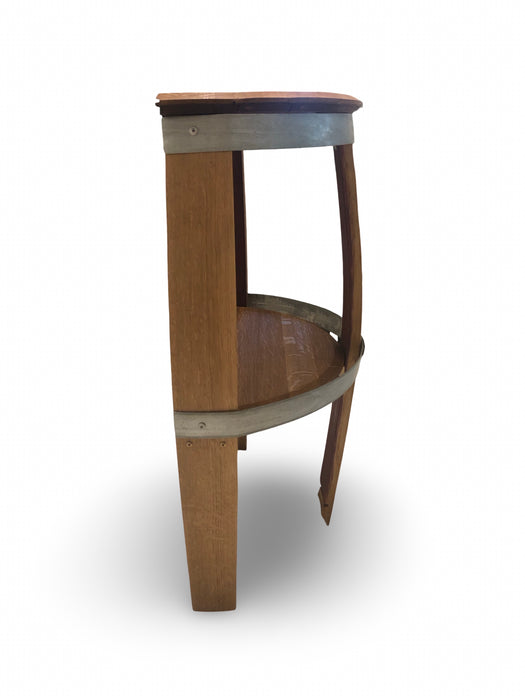 Half Round Barrel Wall Table With Shelf