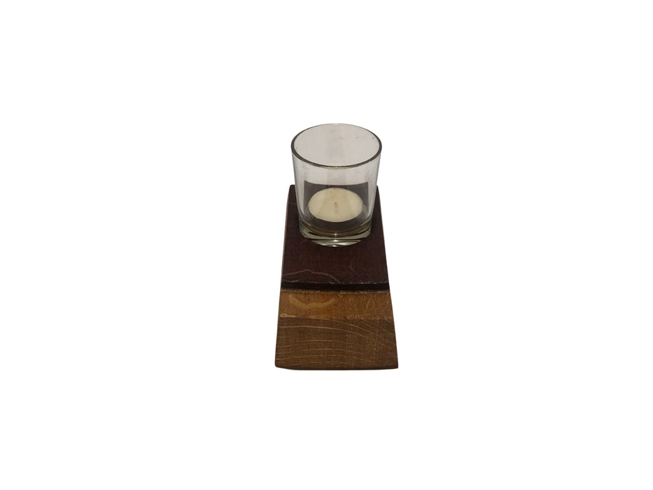 Barrel Stave End Glass Candle Holder