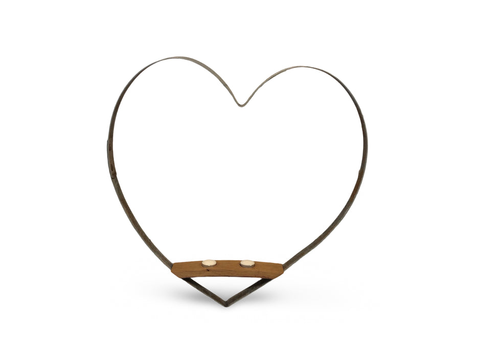 Barrel Hoop Love Heart With Stave Candle Holder