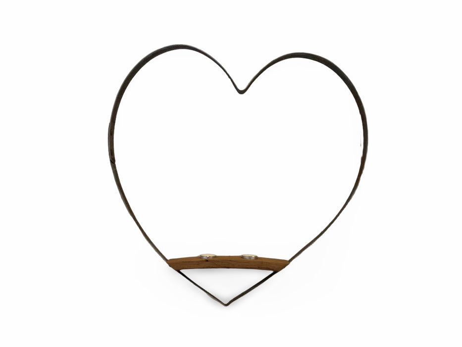 Barrel Hoop Love Heart With Stave Candle Holder