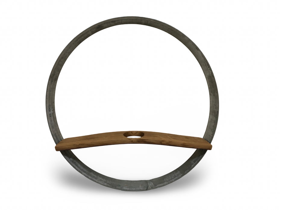 Barrel Hoop With Stave Shelf & Wine Bottle Vase