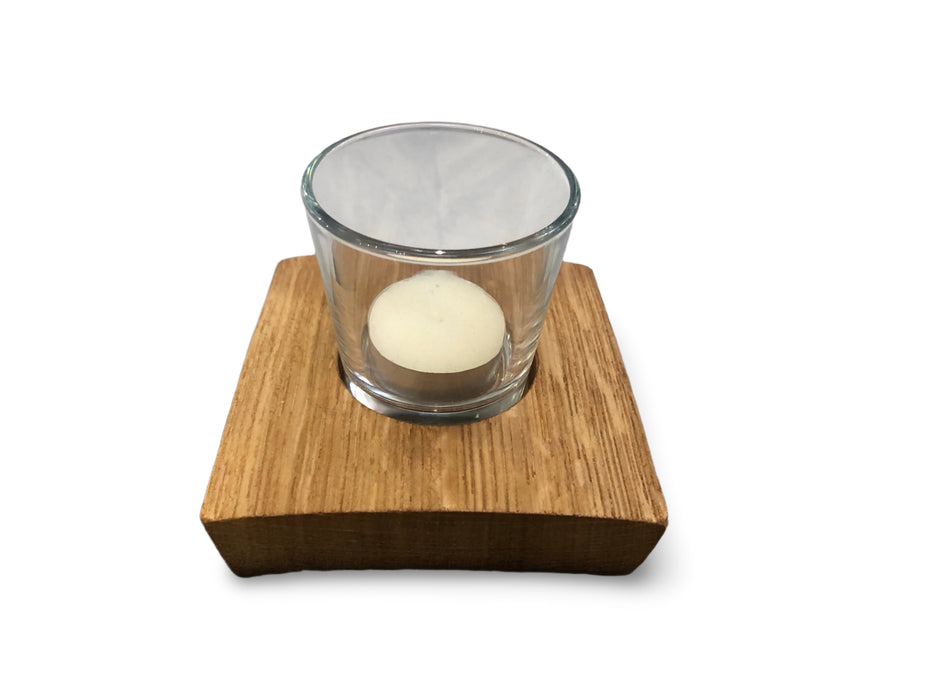 Square Barrel Stave Candle Holder