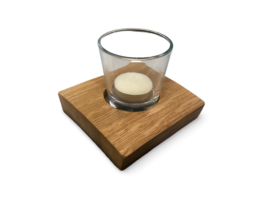 Square Barrel Stave Candle Holder