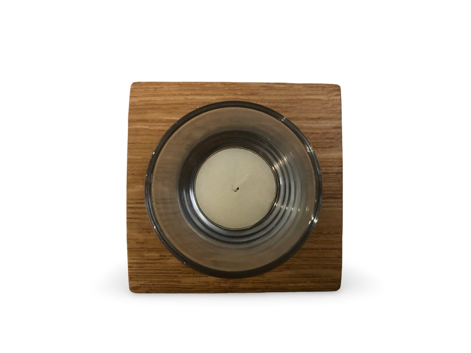 Square Barrel Stave Candle Holder